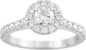 Grown Brilliance 14K White Gold 1 CTTW LAB GROWN Diamond Halo Round Engagement Ring (G-H, SI1-SI2)