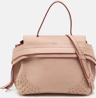 Tod's Tods Wave Powder Beige Leather Top Handle Bag