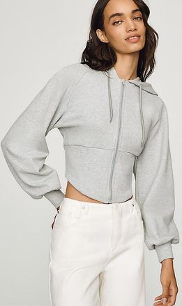 Susana Monaco 100% Cotton Waisted Zip-Up Sweatshirt