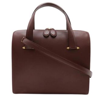 Cartier Pre-owned Must Line Leather 2way Bag - Dames - Vintage Handtas - Rood - ONE Size - Leer - Vintage