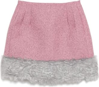 Msgm Gonna in finta pelliccia - Rosa