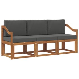vidaXL Conjunto De Sof&aacute;s De Exterior 3 Pcs Natural Y Antracita Vidaxl