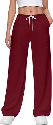 Generic Womens Joggers Sweatpants Tracksuit Bottoms High Waist Sports Trousers Wide Leg Sweatpant with Elastic Waistband Drawsting Yoga Trouser Casual Trainin