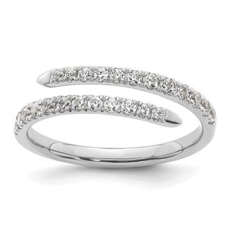 Diamond2Deal 14k White Gold Lab Grown Diamond Wedding Band Ring 0.37Ct Clarity- VS Color- D-E