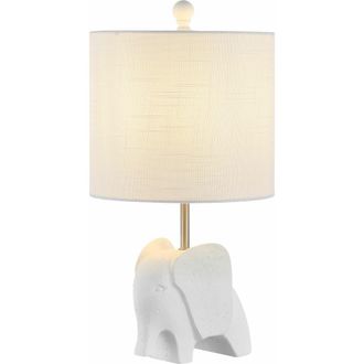 Jonathan Y Designs Koda Eclectic Southwestern Resin/Iron Elephant LED Kids Table Lamp in White at Nordstrom