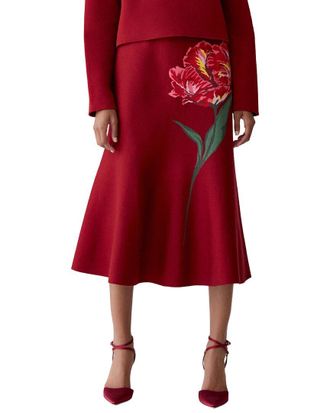 Carolina Herrera Wool-Blend Flare Skirt