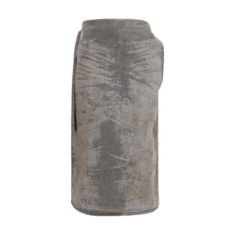 Diesel Gray Lyocell Midi Womens Skirt
