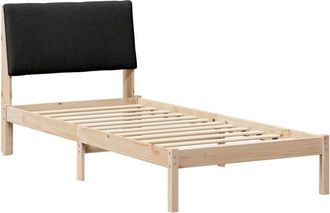 vidaXL Estructura de cama con cabecera Marrón y negro 90 x 190 cm vidaXL