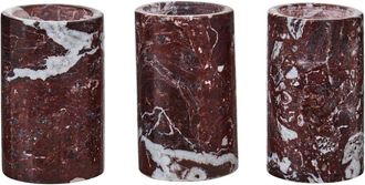 Fifty Five South 3er Set Marmor Teelichthalter Salmo Bordeaux (3 Stück)