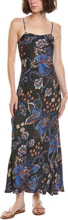Farm Rio Farm Rio Snakes Bouquet Black Slip Maxi Dress