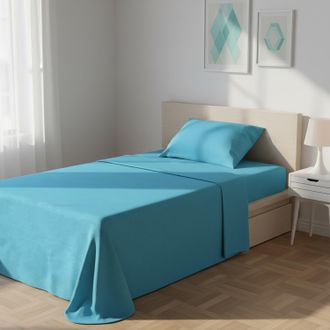 KASANOVA Completo letto 1 piazza e mezza melange azzurro