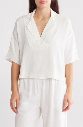 Renee C Oversize Short Sleeve Popover Top in White at Nordstrom Rack, Size X-Large