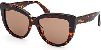 Max Mara MM0076 52E Womens Sunglasses Tortoiseshell Size 55