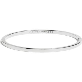 Monica Vinader Essential Slim Bangle in Sterling Silver at Nordstrom, Size Medium