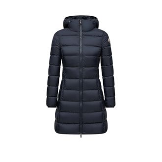 Moncler Gie Hooded Long Down Jacket Blue Size 1