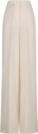 Blumarine Panta Gabard Lavata Wijde Broek - Dames - Wijde Broeken - Beige - M - Broeken