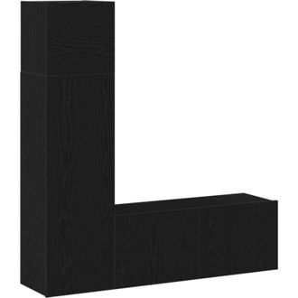 vidaXL Vidaxl - 3 Piece tv Cabinet Set Black Oak Engineered Wood