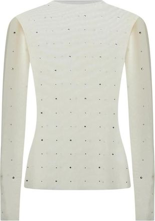 Silvian Heach Lange mouwen shirt met applicaties - Dames - Longsleeves - Beige - M - Nylon - Tops
