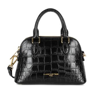 Lancaster Zwarte rits halve maan tas - Dames - Handtassen - Zwart - ONE Size - Leer - Tassen