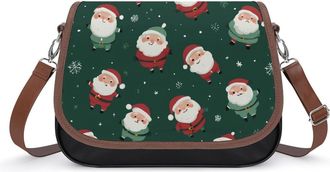 Generic Santa Christmas Pattern Fashion Womens Crossbody Bags Novelty Handbag Shoulder Bag Purse
