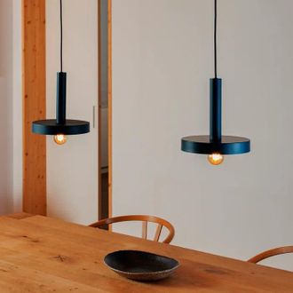 Faro Barcelona Whizz L&aacute;mpara Colgante Oro Satinado Y Azul 20169