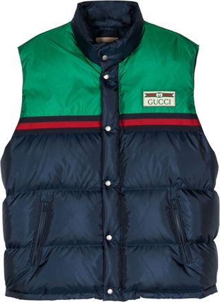 ダウンベスト Gucci Dark Brown Gg Polyester Blend Sleeveless Down Jacket Gucci 'Gg' Vest in Brown for Men | Lyst