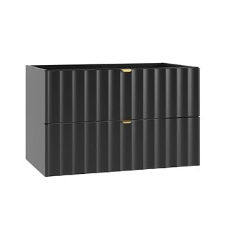 Petits Meubles Mueble bajo lavabo 80cm paneles de melamina y mdf negro