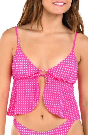 Citrus Picnic Flutter Tankini Bikini Top in Bright Pink at Nordstrom Rack, Size X-Small