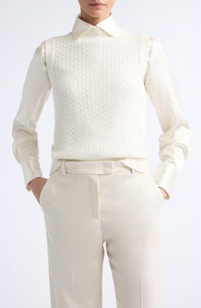 Eleventy Cashmere Sweater Vest in 01 White at Nordstrom, Size X-Small
