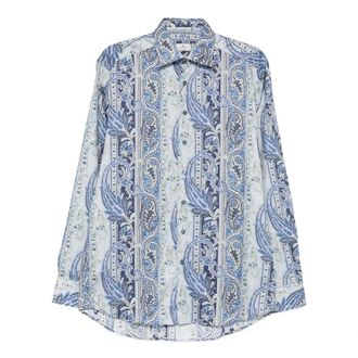 Etro Etro, Casual Shirts, male, Multicolor, Size: 3XL Paisley Cotton Satin Shirt