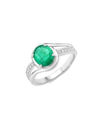 Diana M. Jewels 14K 1.62 Ct. Tw. Diamond & Zambian Emerald Ring