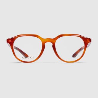 Gucci Round Optical Frame, Brown