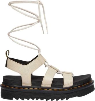 Dr. Martens Milled Nappa Enkellaarsjes - Dames - Sandalen - Beige - 41 EU - Leer - Schoenen