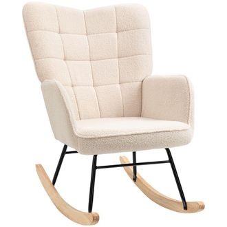 HOMCOM Silla mecedora 71x98x101 cm beige