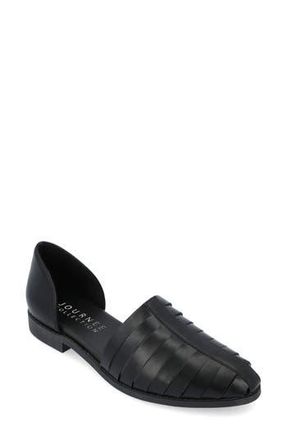 Journee Collection Anyah Vegan Leather Flat in Black at Nordstrom Rack, Size 8