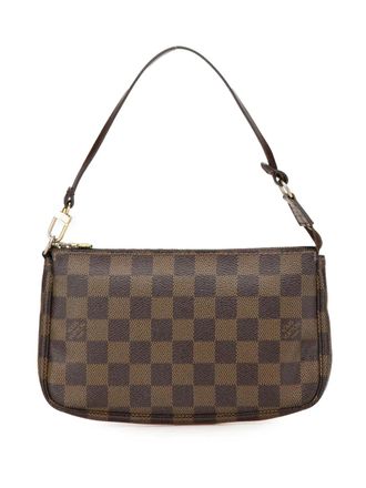 Louis Vuitton 2006 Damier Ebene Pochette Accessoires shoulder bag - women - Canvas/Calf Leather - One Size - BROWN