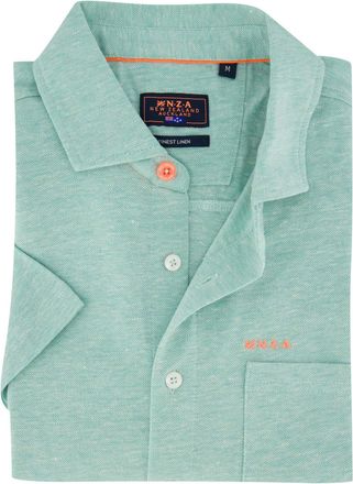 N-Z-A- NEW ZEALAND AUCKLAND Overhemd New Zealand turquoise casual korte mouw