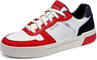 Skechers Mens Jade-kovos Sneaker, White/Red/Black, 8.5