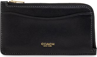 Coach Leren Kaarthouder - Dames - Portefeuilles - Zwart - ONE Size - Leer - Accessoires
