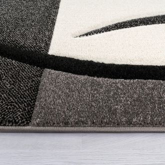 Paco Home Paco Home - Alfombra De Dise&ntilde;o Perfilado - A Cuadros - En Negro Blanco Gris 80x300 Cm