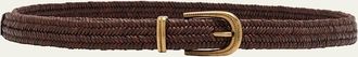Brunello Cucinelli Braided Oval Buckle Raffia Belt
