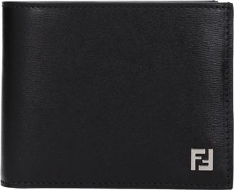 Fendi Uomos Portafoglio in pelle nera