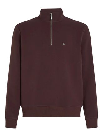 Karl Lagerfeld zip-fastening polo shirt - men - Rayon/Polyester/Fabric - L - Brown