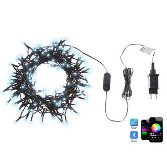 Beliani Cadena De Iluminaci&oacute;n Led Con 100 Luces Que Cambian De Color Controladas Por App 2700 Cm Con Temporizador E Interruptor Negro Igaliku