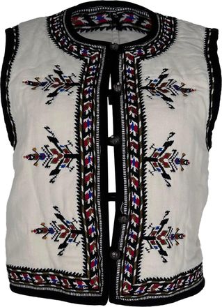 Isabel Marant Etoile Zeana Embroidered Vest in White Viscose