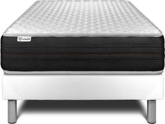 VITALIT Somier Blanco + Colch&oacute;n Con Espuma Viscoel&aacute;stica 90 X 190