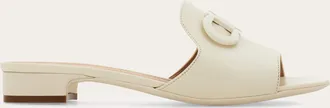 Ferragamo Women Gancini ornament slide White Size 10.5