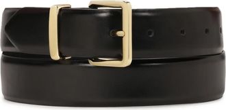 Kazar Zwarte leren riem met gouden gesp - Dames - Riemen - Zwart - 90 CM - Leer - Accessoires