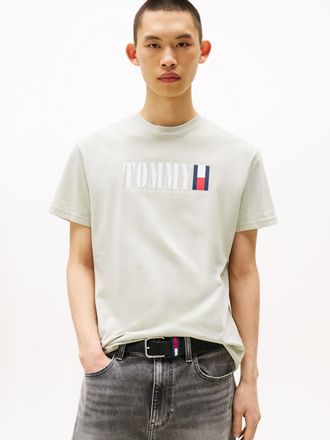 Tommy Jeans T-Shirt TOMMY JEANS TJM REG TOMMY DNA FLAG TEE EXT, Herren, Gr. XXL, gr&uuml;n (misty sage), Single Jersey, Obermaterial: 100% Baumwolle, regular fit h&uuml;ftb