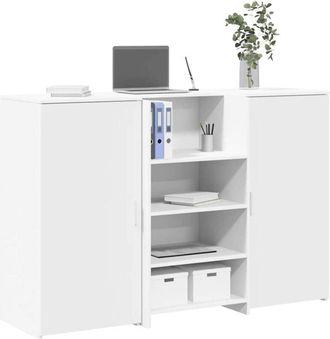 vidaXL Vidaxl - Mostrador De Recepci&oacute;n Blanco 155x50x103,5 Cm Madera Ingenier&iacute;a